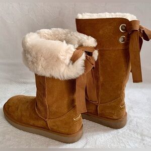 Koolaburra by UGG Andrah Tall Bow Boots - Chestnut - NWOB
